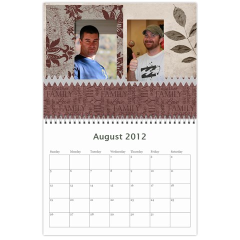 Horne Family Calendar By Gina Horne Aug 2012