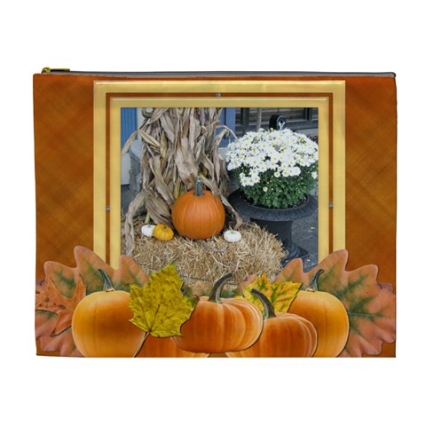 Pumpkin Delight Xl Cosmetic Bag By Lil Front
