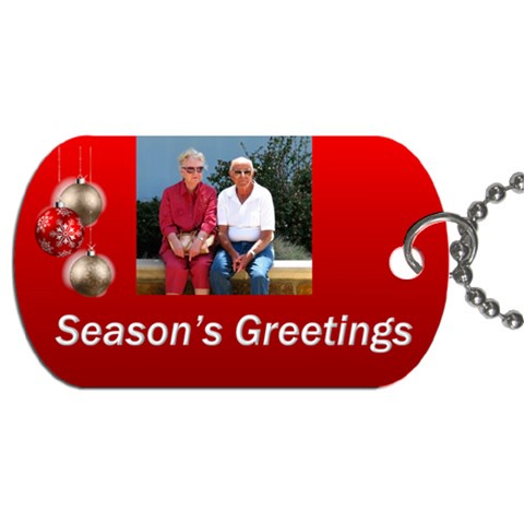 Seasons Greeting Gift Tag Dog Tag (2 Sided) By Deborah Front