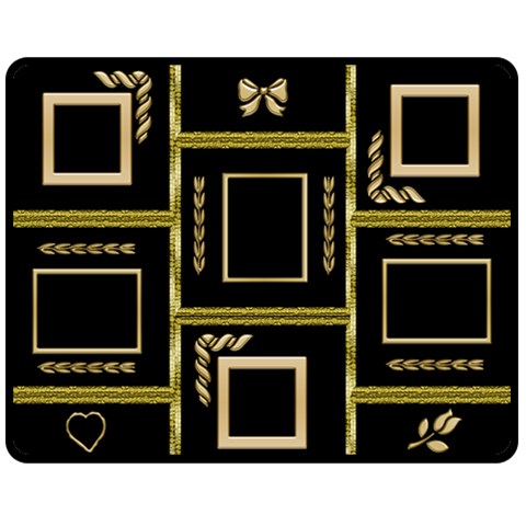 Black And Gold Medium Blanket By Deborah 60 x50  Blanket Front