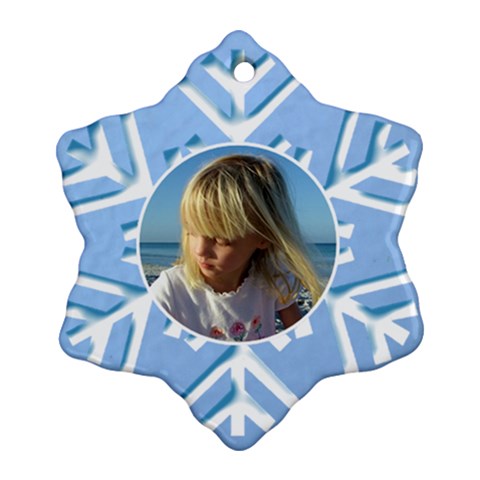 Blue Snowflake Ornament (2 Sided) By Deborah Front