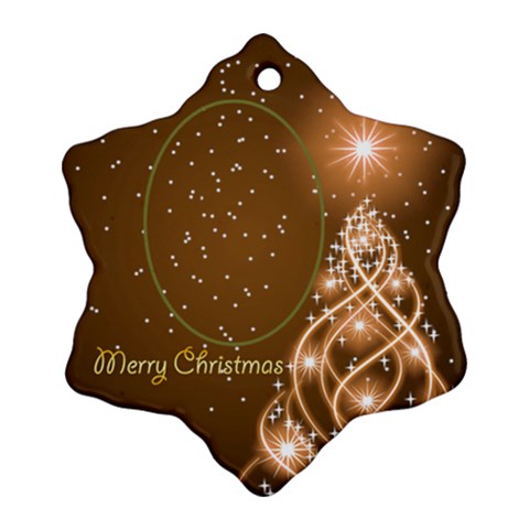 Golden Christmas Snowflake Ornament (2 Sided) By Deborah Back