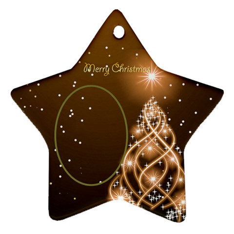 Golden Christmas Star Ornament (2 Sided) By Deborah Back