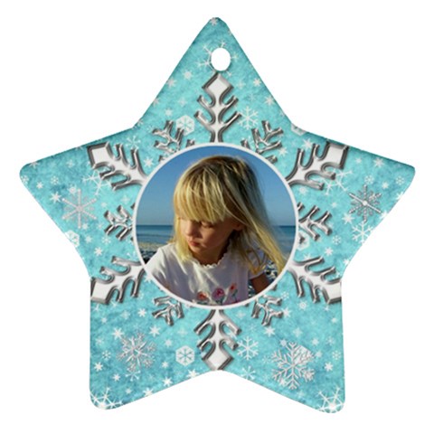 My Blue Snowflake Ornament (2 Sided) By Deborah Front