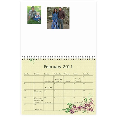 Calender Expirment By Charis Balyeat Feb 2011