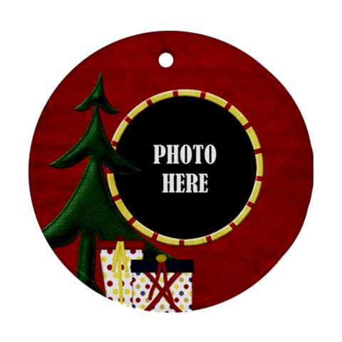 Lone Star Holiday Round Ornament 1 By Lisa Minor Front