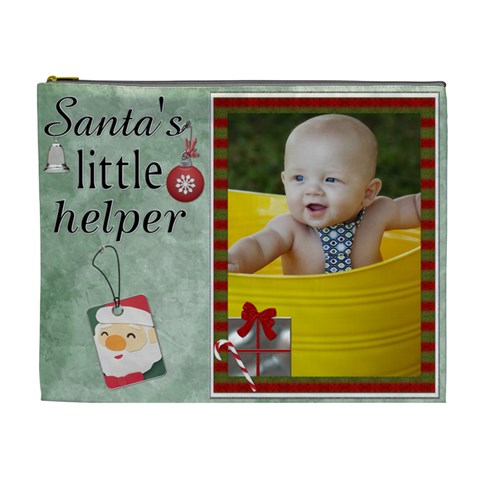 Santas Little Helper Xl Cosmetic Bag By Lil Front