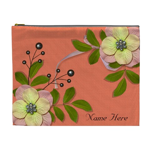 Xl Cosmetic Case: Big Flowers6 By Jennyl Front