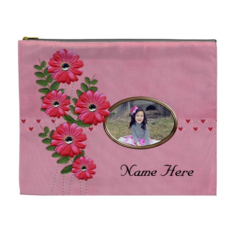 Xl Cosmetic Case: Big Flowers8 By Jennyl Front