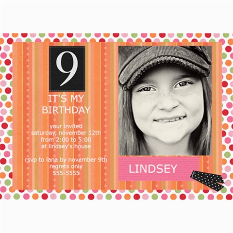5x7 Girl Birthday Card By Lana Laflen 7 x5  Photo Card - 7