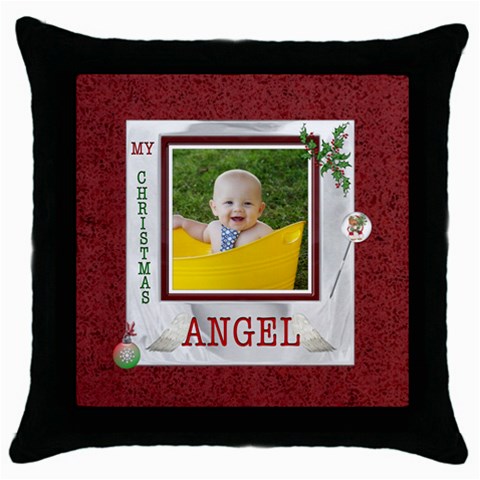 My Christmas Angel Throw Pillow Case By Lil Front