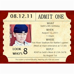 Baseball Ticket Birthday Invite - 5  x 7  Photo Cards