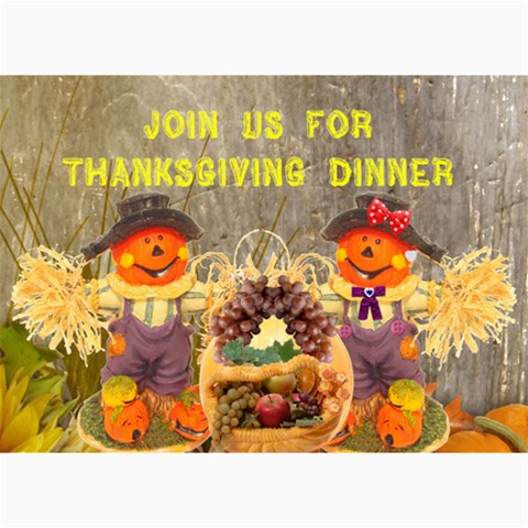 Thanksgiving Invite By Kim Blair 7 x5  Photo Card - 1
