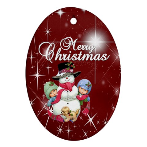 Christmas Collection Oval Ornament (two Sides) By Picklestar Scraps Back