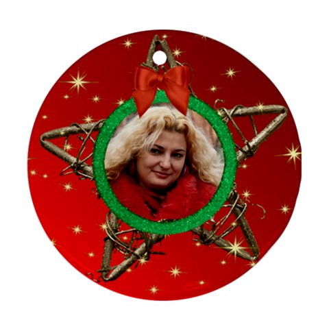 My Star Round Ornament (red) By Deborah Front