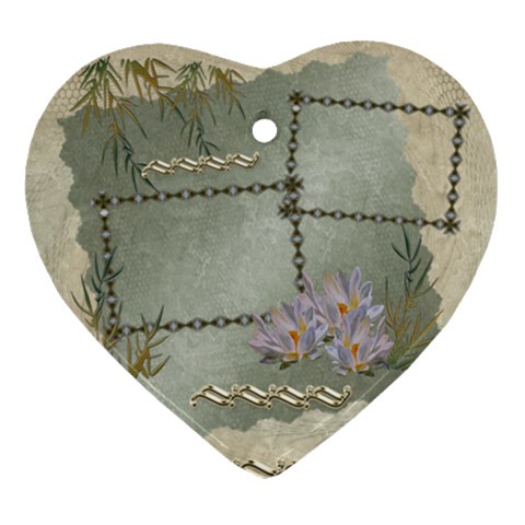 Neutral Gold 2 Side Heart Ornament By Ellan Front
