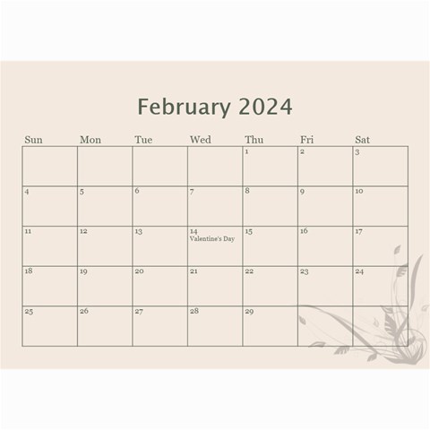 Cream Classic 2024 (any Year) Calendar 8 5x6 By Deborah Apr 2024