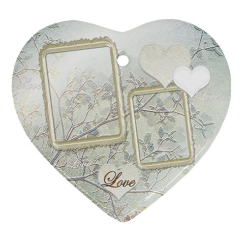 Wedding Love 2 Side Heart Ornament By Ellan Front