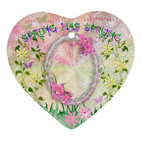 Spring Easter 2 Side Heart Ornament By Ellan Front