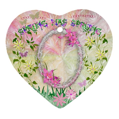 Spring Easter 2 Side Heart Ornament By Ellan Back
