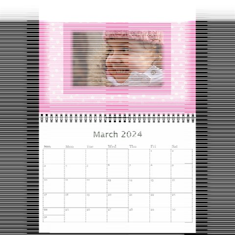 Pink Princess 2024 (any Year)calendar 8 5x6 By Deborah Mar 2024