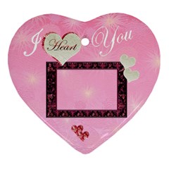 I Heart You pink 2 side ornament - Heart Ornament (Two Sides)