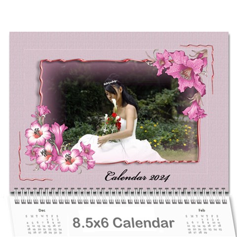 Framed With Flowers 2024 (any Year) Calendar 8 5x6 By Deborah Cover
