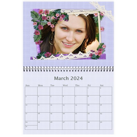 Framed With Flowers 2024 (any Year) Calendar 8 5x6 By Deborah Mar 2024