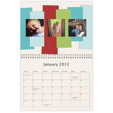 2012 Calendar By Kristi Jan 2012