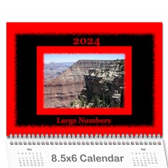 All Framed 2024 LARGE NUMBERS Calendar 8.5x6 - Wall Calendar 8.5  x 6 