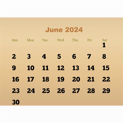 Male Calendar 2024 (large Numbers) 8 5x6 By Deborah Dec 2024