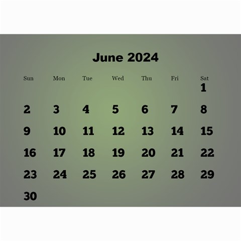 Styled In Green 2024 Calendar (large Numbers) Mini By Deborah Dec 2024