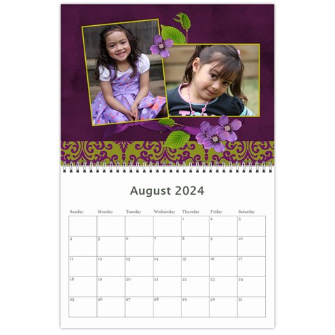 Mini Calendar: Lavander Love By Jennyl Aug 2024