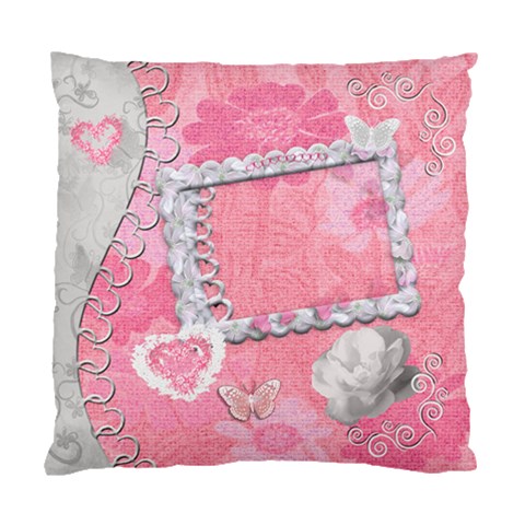 Pink Floral Double Sided Cushion Case  By Ellan Back