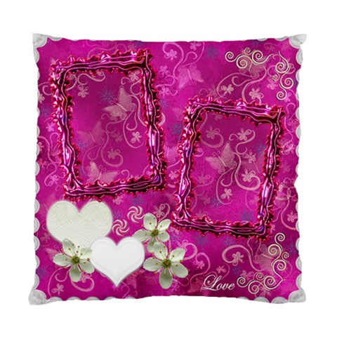 Wedding Hot Pink Swirl Double Sided Cushion Case  By Ellan Back