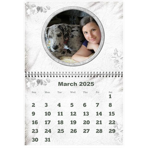 General Purpose Textured 2024 Calendar (large Numbers) Mini By Deborah Mar 2024