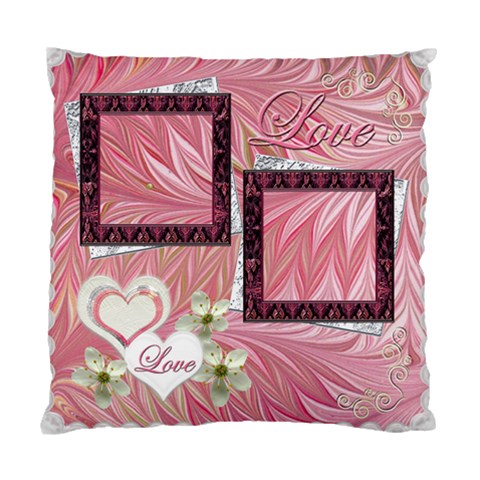 Wedding Pink Swirl Double Sided Cushion Case  By Ellan Back