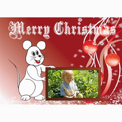 Mouse Frame Christmas Card By Kim Blair 7 x5  Photo Card - 1