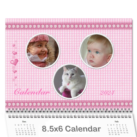 Happy Pink 2024 (any Year) Calendar 8 5x6 By Deborah Cover