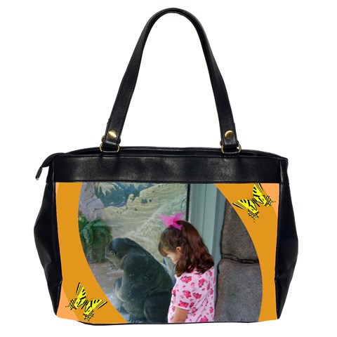 Yellow Butterfly Over Sized Office Handbag By Kim Blair Back