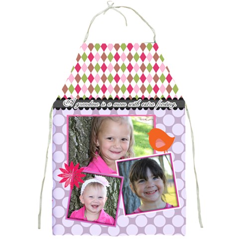 A Grandma Is A Mom With Extra Frosting Apron By Digitalkeepsakes Front