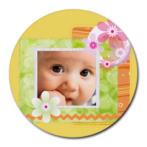 Flower By Joely 8 x8  Round Mousepad - 1