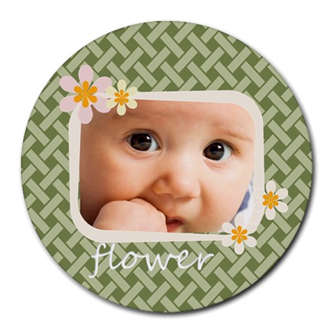 Flower  By Joely 8 x8  Round Mousepad - 1