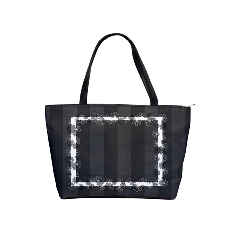 Black And White Flower Shoulder Bag By Digitalkeepsakes Front