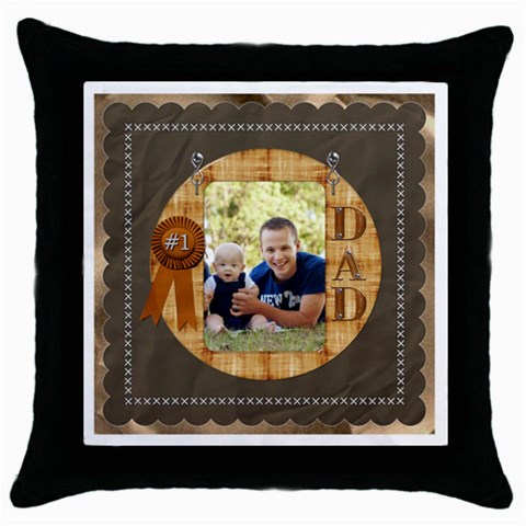 Number One Dad Throw Pillow Case By Lil Front