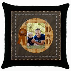 Number One Dad Throw Pillow Case - Throw Pillow Case (Black)