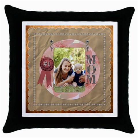 Number One Mom Throw Pillow Case By Lil Front