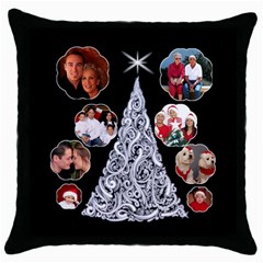 Snowball Christmas Tree Thow Pillow - Throw Pillow Case (Black)