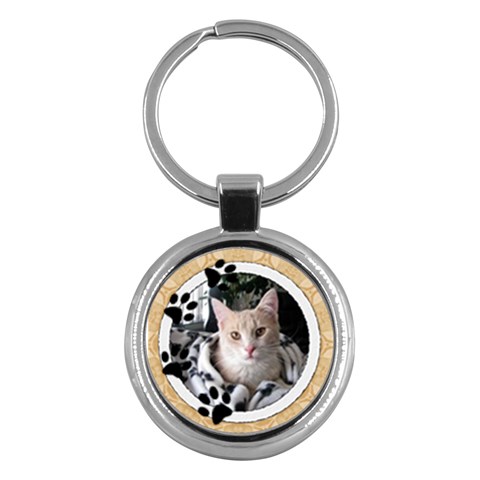 Love My Cat Round Key Chain By Lil Front
