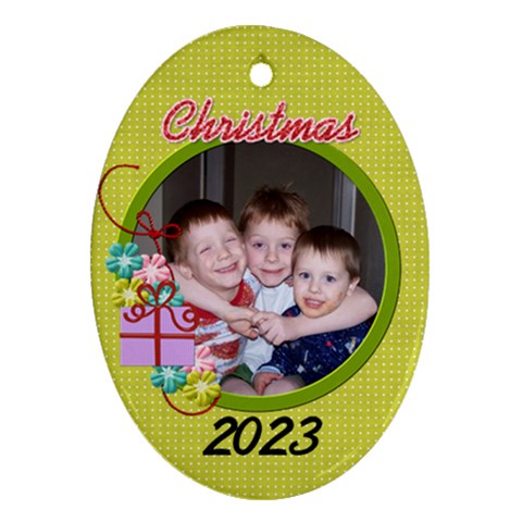 Oval Christmas Ornament 2023 By Martha Meier Front